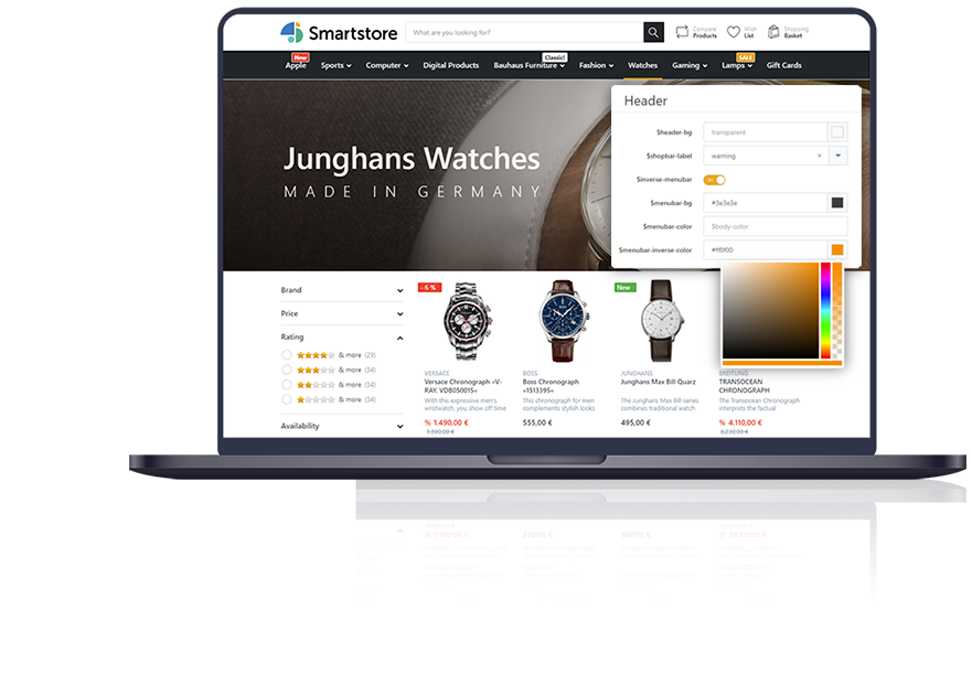 Smartstore auf Desktop