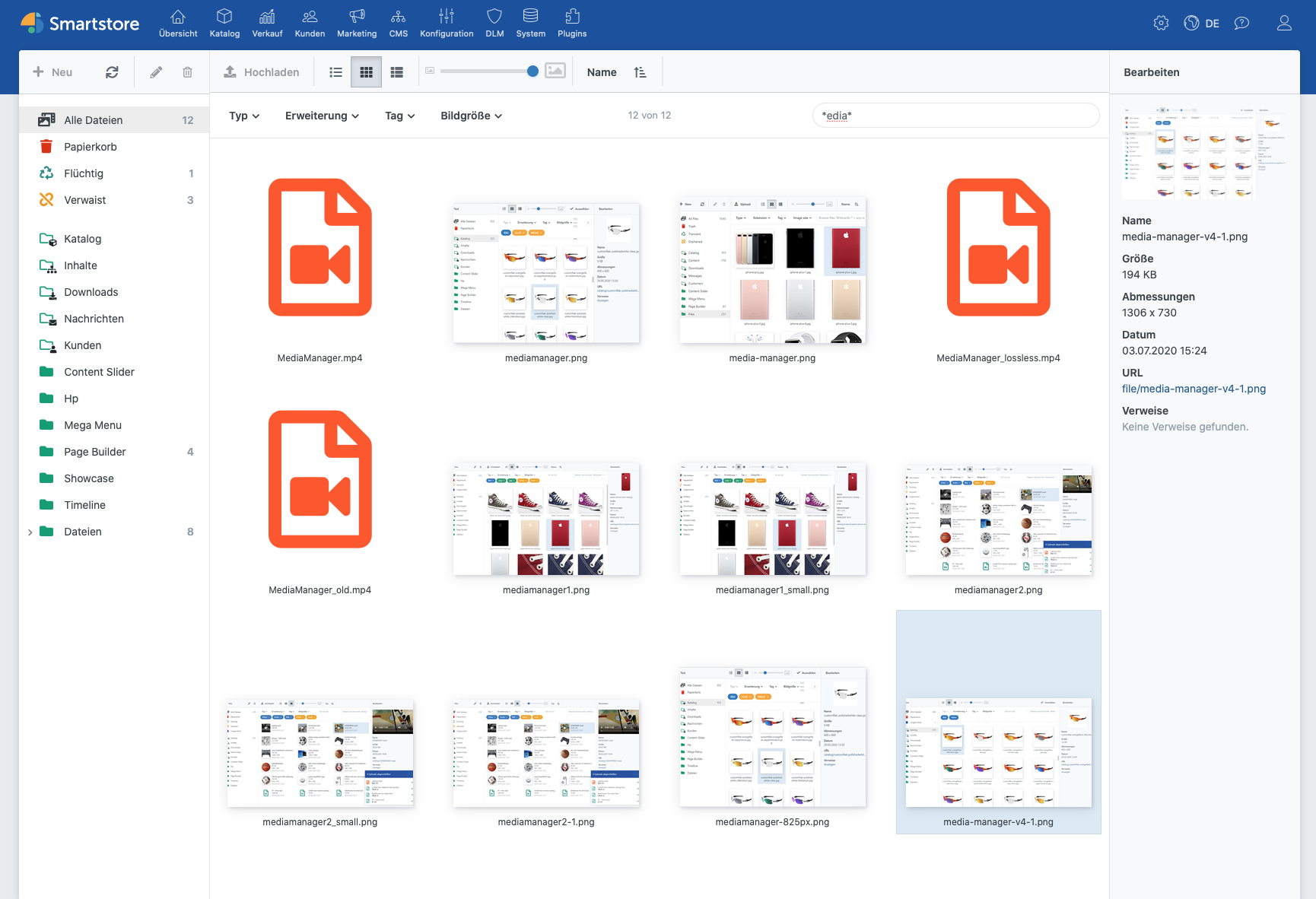 Medien-Manager Übersicht