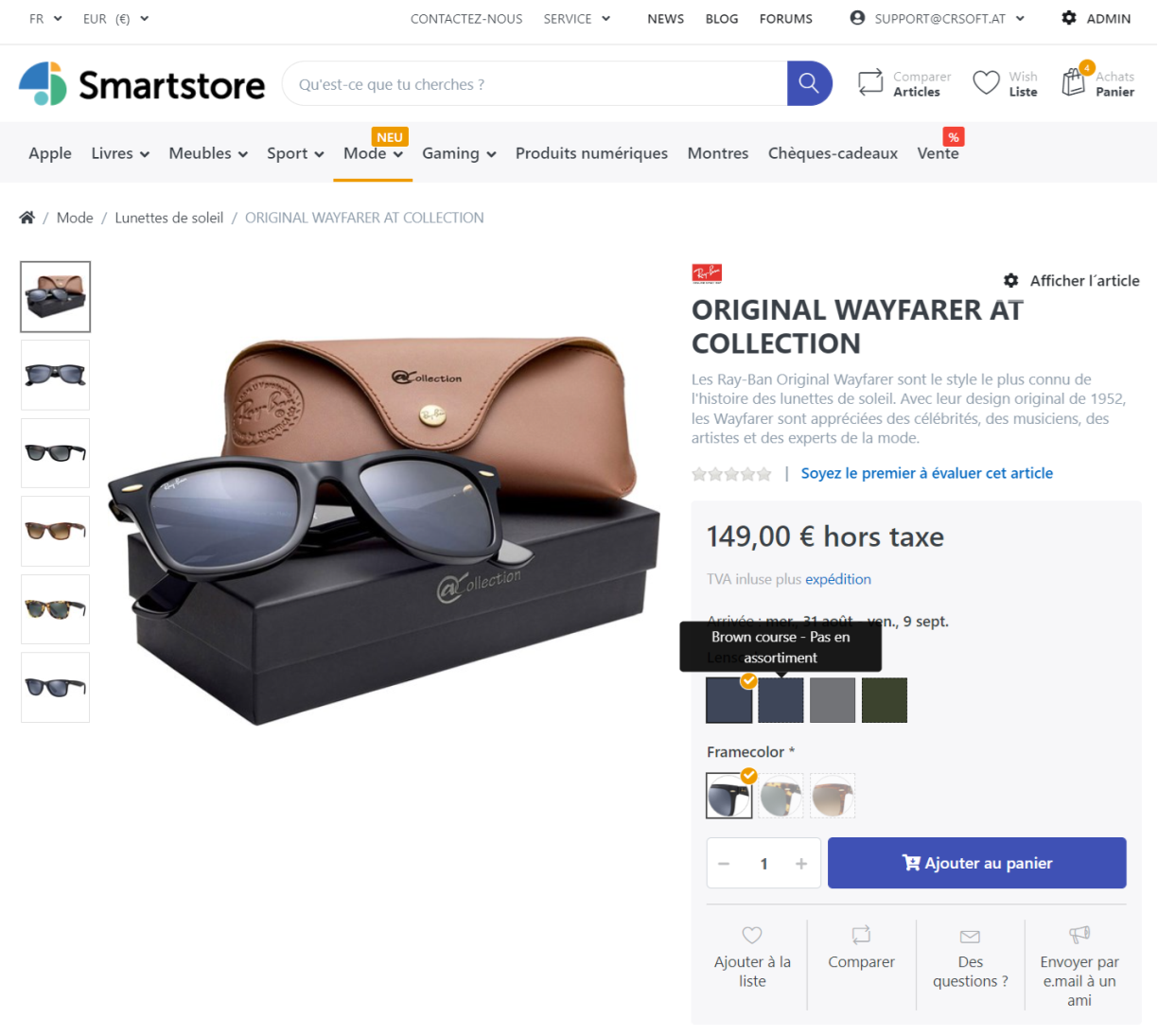 Demo Shop Übersetzung Französisch